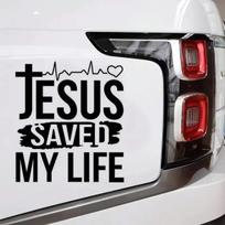 1pc Blake Jesus Saved My Life Heartbeat Love Car Stickers for Laptop Water Bottle Vehicle Paint Window Wall Cup Toolbox Guitar Scooter Decals one-size juoda