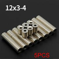 12x3-4mm Powerful with holes Neodymium Magnet N35 NdfeB Permanent Magnetic imanes Round Super Strong Fridge Magnets DIY
