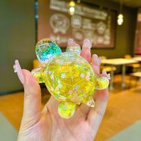 Didelis tamsiai šviečiantis žvilgantis vėžlys iš akrilo, skirtas kūrybingoms dovanų idėjoms ir namų dekoravimui Large Glow Bubble Turtle Rainb brown