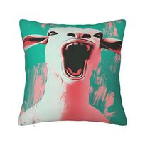 Pillow Cover Screaming Goat Funny Meme Fashion Pillow Case For Sofa Couch Bed Living Room Pillowcases 30cmx30cm