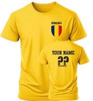 Personalizuokite Rumunijos futbolo marškinėlį, futbolo, gerbėjų sportinį kostiumą, vėliavos ženklelį, 3XL yellow