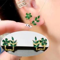 925 Silver Red Tulip Drop Earrings for Women Luxury Black Studs brown