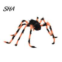 Bendable Leg Spider Doll Large Halloween Decoration, Soft Hairy Scary Prop, Furry Fake Plush Spiders for Outdoor Indoor, Yard, Home, Haunted 30cm geltona