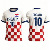Croatia Football Fans T-Shirt Women Y2K Ringer Tee Croatia Red White Checkered 3D Print Casual Streetwear Tops Men's Shirts L