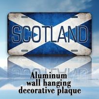Scotland St Andrews Cross Flag Vintage License Plate Style Aluminum Metal Sign Retro UK Country Travel Souvenir Wall Art Decor 20X30CM