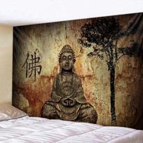 Indian Buddha Meditation Home Decor Tapestry Mandala Tapestry Hippie Bohemian Decor Yoga Mat Bedroom Sheets 100X70CM beige