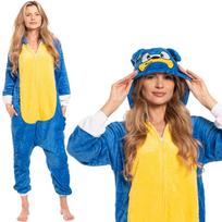 Women's pajama jumpsuit kigurumi onesie costume sonic blue 175-185 xl brown