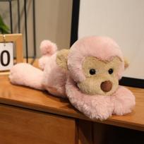 40cm Cute Monkey Plush Toy Comfort Stuffed Fluffy 4 Colors Pink Brown Black Blue Mokey Soft Doll Birthday Gify for Boy Girl 40cm rožinė
