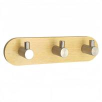 Multipurpose Bamboos Hook With Strong Adhesive Backing For Door walls And Small Space Organizing Coat Rack beige