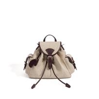 2026 Nauja moteriška aukščiausios klasės nišinė lininė kuprinė, minimalistinis daugiafunkcis kelioninė rankinė, madinga mini peties crossbody dieninė kuprinė 33x11x22CM ruda