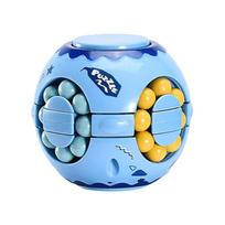 Rotating Magic Bean Puzzle Cube Gyro Stress-Relief Fingertip Toy 3D Ball Learning Educational Game Gift Present Relieves Anxiety and Autism mėlyna