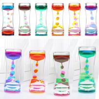 Two Tone Hourglass Liquid Bubble Timer Fidget Sensory Anxiety Children With Autism Relax Oil Droplets Drop Sensory Toy