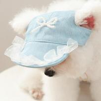 with Ear Holes Beach Visor Hat Adjustable Strap Dog Sunscreen Hat  Photography Props S mėlyna