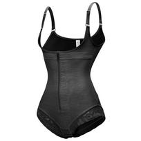 Women Zipper Butt Lifter Tummy Control Slimming Body Shaper Shapewear XXXL smėlis