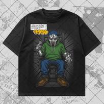 MF DOOM Vintage Rap Underground Hip Hop Boom Bap Rapper Masked Villain  Oversized Unisex Streetwear Trendy Cotton Y2k Short Sleeves 4XL gray