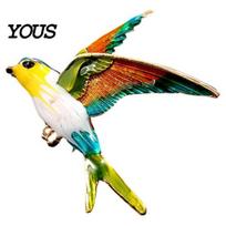 Swallow Suits Brooch Pin for Women, Enamel Oil Dripping Bird Lapel Pin, Decorative Alloy Badge Coats Dresses Scarves Durable C black