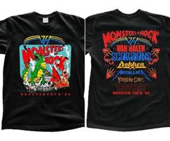 Monsters Of Rock Tour 1988 Concert T-Shirt Vintage Style Rock Band Tee S-5XL Unisex T-Shirt S blue