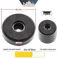 Shockproof Anti-Slip Rubber Pads for Speaker, Amplifier, CD/DVD Player, Audio Equipment. black