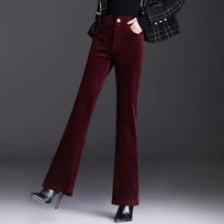 Corduroy Micro-flare Women's Autumn High-waist Slimming and Draping Casual Versatile Velvet Pants XS
