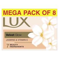 LUX Velvet Glow Jasmine & Vitamin E for Glowing Skin Beauty Soap Offer Pack 8x150 g yellow