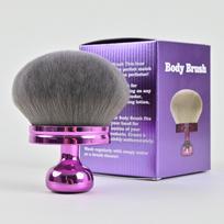 Extra Large Fluffy Powder Brush for Body & Neck Soft Kabuki Makeup Brush for Loose & Pressed Powder, Foundation, Fiber Brush for Smooth Blending gray