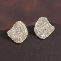 ZAKOL Luxury Buling Micro Paved Zirconia Leaf Earring for Women Exquisite White Crystal Wedding Party Aesthetic Zircon white