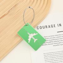 Airplane-Shaped Aluminum Luggage Tag and Business Gift žalia