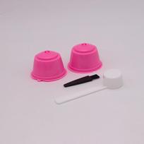 Dolce Gusto Capsule Set: 2 Cups, Spoon, Brush & Filter Below 50mL pink