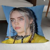 Singer B-Billie-Eilish Cushion Cover Inches Farmhouse Decor Home Throw Pillow Covers For Couch Decorations 12x12Inch gray