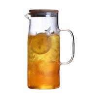 Unique Glass Pitcher Borosilicate Materials Glass Carafe for Hot and Cold Beverages Perfect for Family Gatherings beige