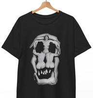 Salvadoro Dali Kaukolės Marškinėliai, Dali Kaukolės Meno Marškinėliai, Siurrealistiniai Gotikiniai Unisex Marškinėliai Unisex T-shirt M gray