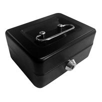 Cash Box With Key Lock, Double Metal Portable Cash Box And 2 Security Keys juoda
