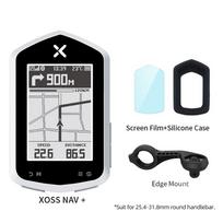 XOSS NAV Plus Dviračio Kompiuteris Belaidis Dviratininko GPS Greičiamatis Žemėlapio Navigacija Vandeniui Atsparus Bluetooth ANT+ Kadencijos Greitis NAVP Case n Mount white