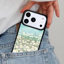 Daisy Flower Phone Case for iPhone 16e 15 14 13 12 17 Pro Max Plus Air 17pro Cover Coque iPhone17 Pro Max black