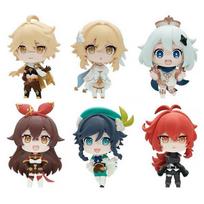 8CM 6Pcs/1Set Game Genshin Impact Figure Klee Model Mandrill Anime Toy Ganyu Zhongli Doll Action Figure PVC Collectible Gift No box beige