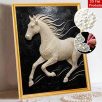 5D DIY Pearl Diamond Painting Kit Majestic Running Horse Full Drill Embroidery Mosaic Art Home Wall Decor Gift 30x40cm black