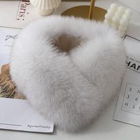Women's Real Fox Fur Versatile Winter Neck Scarf 52CM without Ball black