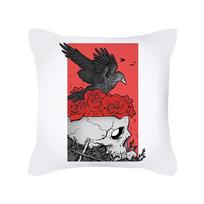 Gothic Punk Skull Pillow Cover Rock Style Skeleton Cushion Case Edgy Home Decor Sofa Bedroom Car Gift Peach skin 18*18(CM)-1Pcs