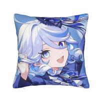 Genshin Impact Klee Birthday Pillowcase Printing Polyester Cushion Cover Gift Throw Pillow Case Cover Home Zippered 45X45Cm Peach skin 18*18(CM)-1Pcs gray
