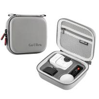 For Insta360 GO Ultra STARTRC Standard Portable Protective Box Diamond Texture PU Storage Bag (Grey) tamsiai pilka spalva
