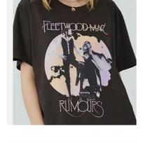 Vintage Rock Tshirt Classic Rock Band Tshirt Fleetwood Mac Floral Pattern Print Tshirt Summer New Casual Loose Tops Unisex S gray