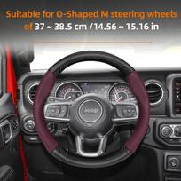 Suitable for Jeep Breathable Hole Leather Matte Carbon Fiber Texture Steering Wheel Cover Suitable for Compass Renegade Wrangler Jk Jl Grand  rf1
