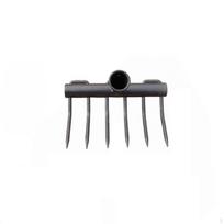 Manganese Steel Soil Rake PreDrilled Hole Welded Garden Gardening Tool for Gardeners, 6-tooth