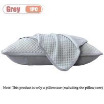 1-5PCS Ice Silk Cooling Pillowcase with Texture Solid Color Breathable Soft Smooth Washable for Hot Sleepers Summer Home Use gray