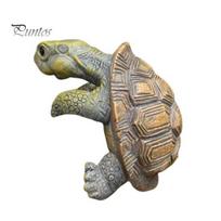 Micro Landscape Turtle Ornament Statue, Tortoise Figurine Plant Pot Hanger, Resin Cute Desk Waterproof for Yard Landscaping Decor, Decoration 1pc