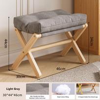 Soft Velvet Velvet Footstool Solid Wood Sofa Ottoman Multifunctional Soft Footrest  Household pilka