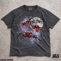 Three Vampire Crab Moon Shirt, Geosesarma Galaxy Tee, Aquarium Hobbyist Gift, Vintage Wash Retro Crustacean Top, Aquatic Pet Lover Graphic 150 gray
