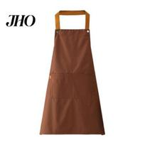 Easy Clean Apron Solid Color Kitchen with Dual Pockets Waterproof Oil-proof Adjustable Breathable Men Women Chef Cooking Baking Bib