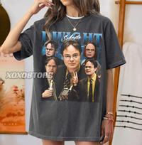 Dwight Schrute The Office TV Show T-and kids tshirt, Dunder Mifflin Fan Merch Tee S brown