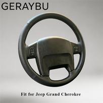 DIY Customized Car Steering Wheel Cover For Jeep Grand Cherokee Auto Artificial Leather Steering Wrap gray